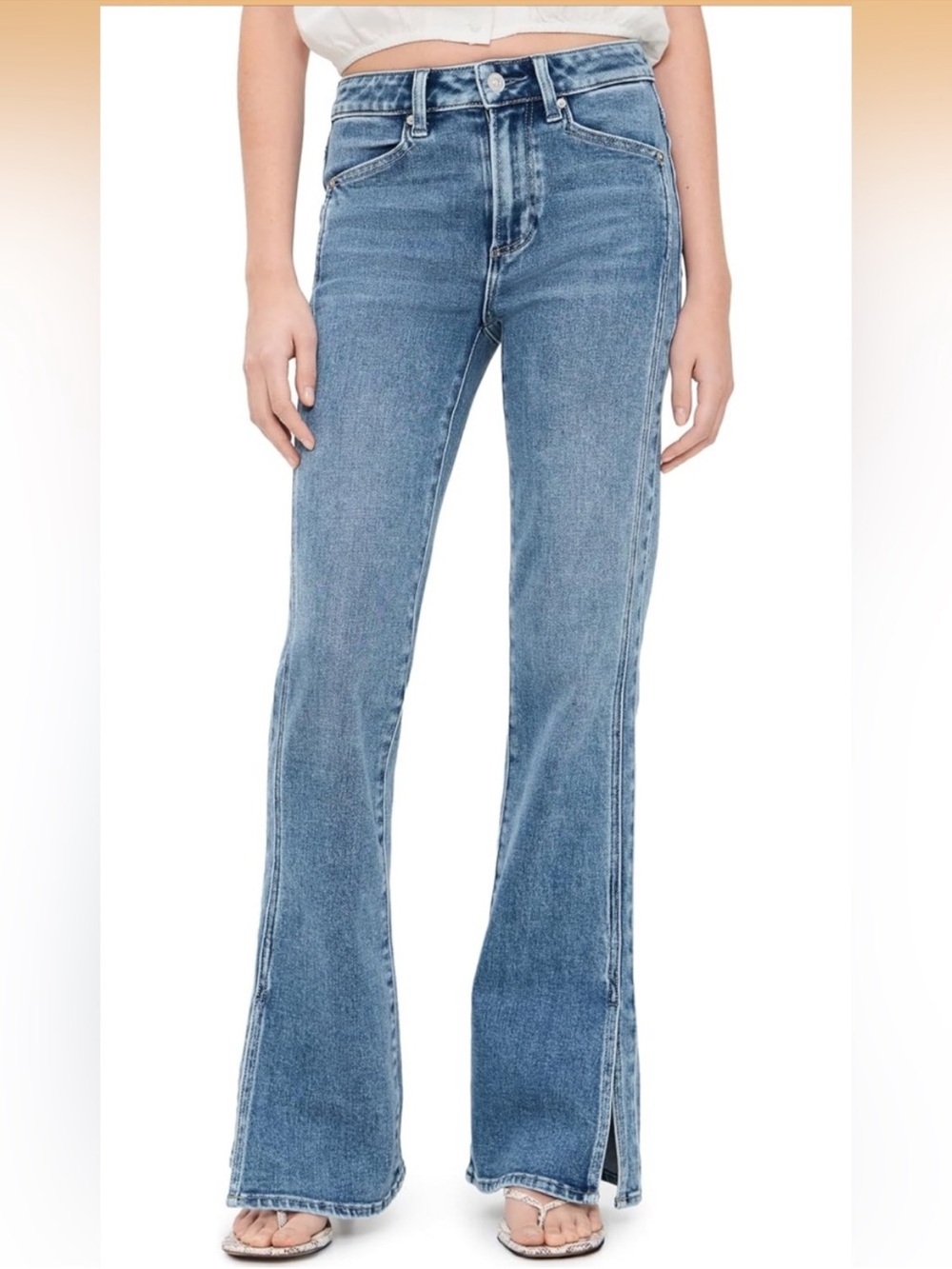 $298 NWT Paige Laurel Canyon bootcut Jeans W/ Vent in Fontessa - Picture 5 of 9